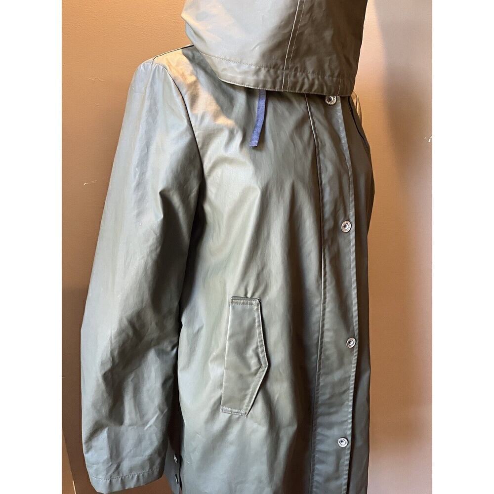 Nautica Womens Green Water Resistant Rain Jacket Sz Large - Picture 3 of 8